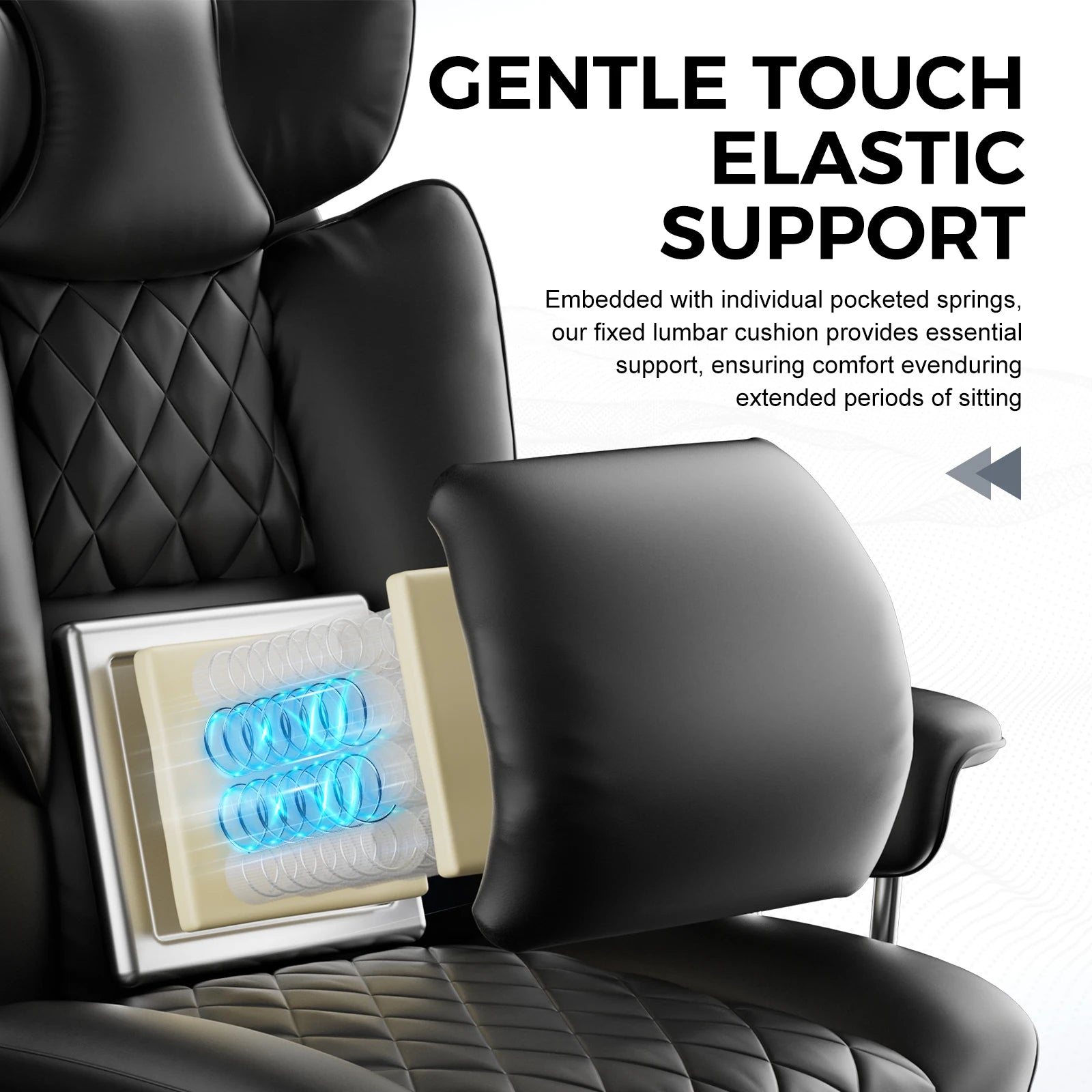 Gaming Chair With Pocket Spring Lumbar Support