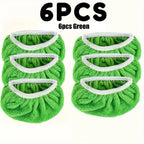 6 Pc Green Microfiber Mop Pads