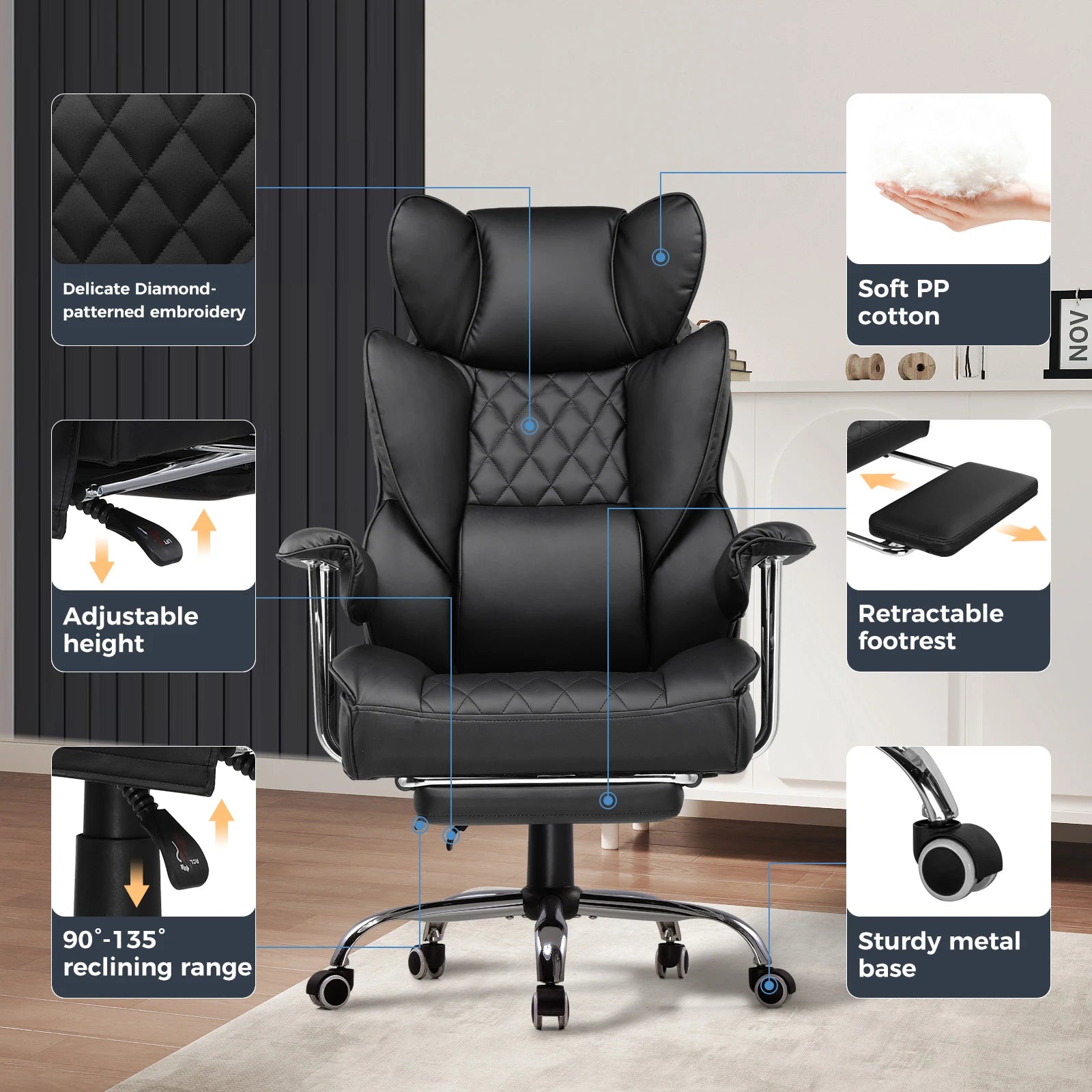 Gaming Chair With Pocket Spring Lumbar Support