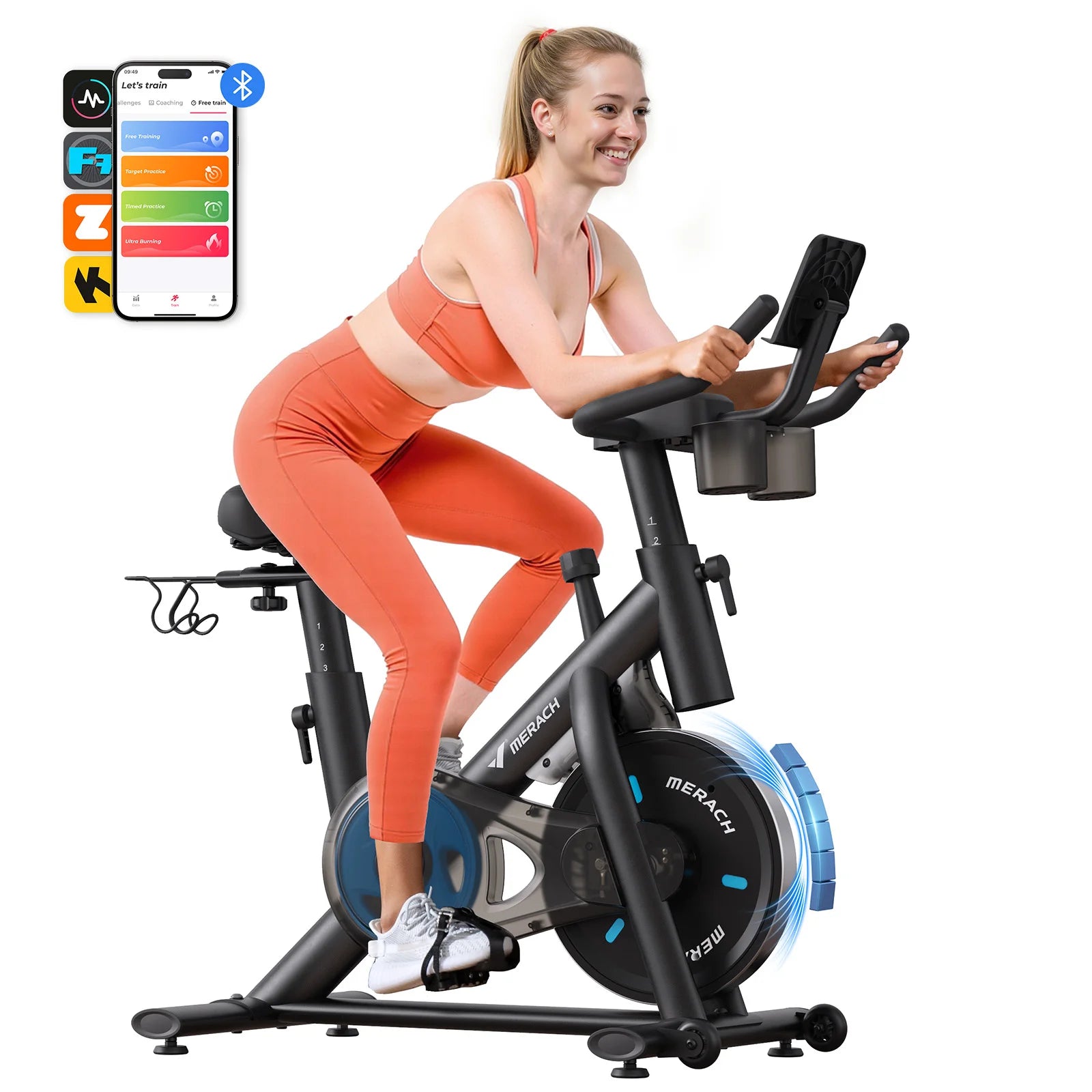 Stationary Exercise Bike  with Fitness Courses