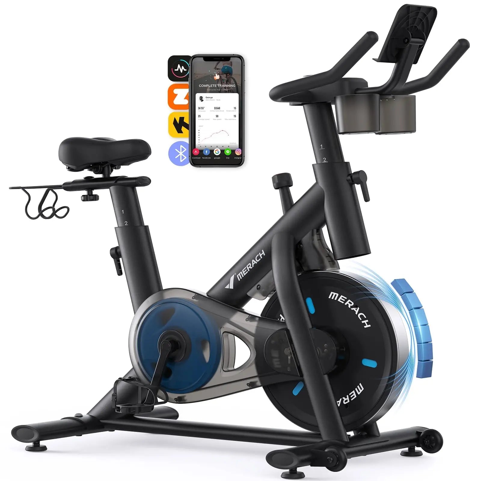Stationary Exercise Bike  with Fitness Courses