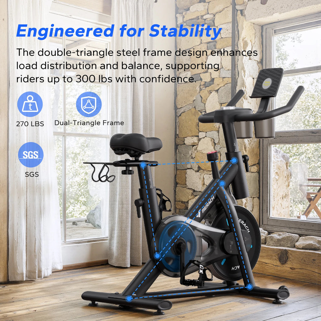 Stationary Exercise Bike  with Fitness Courses