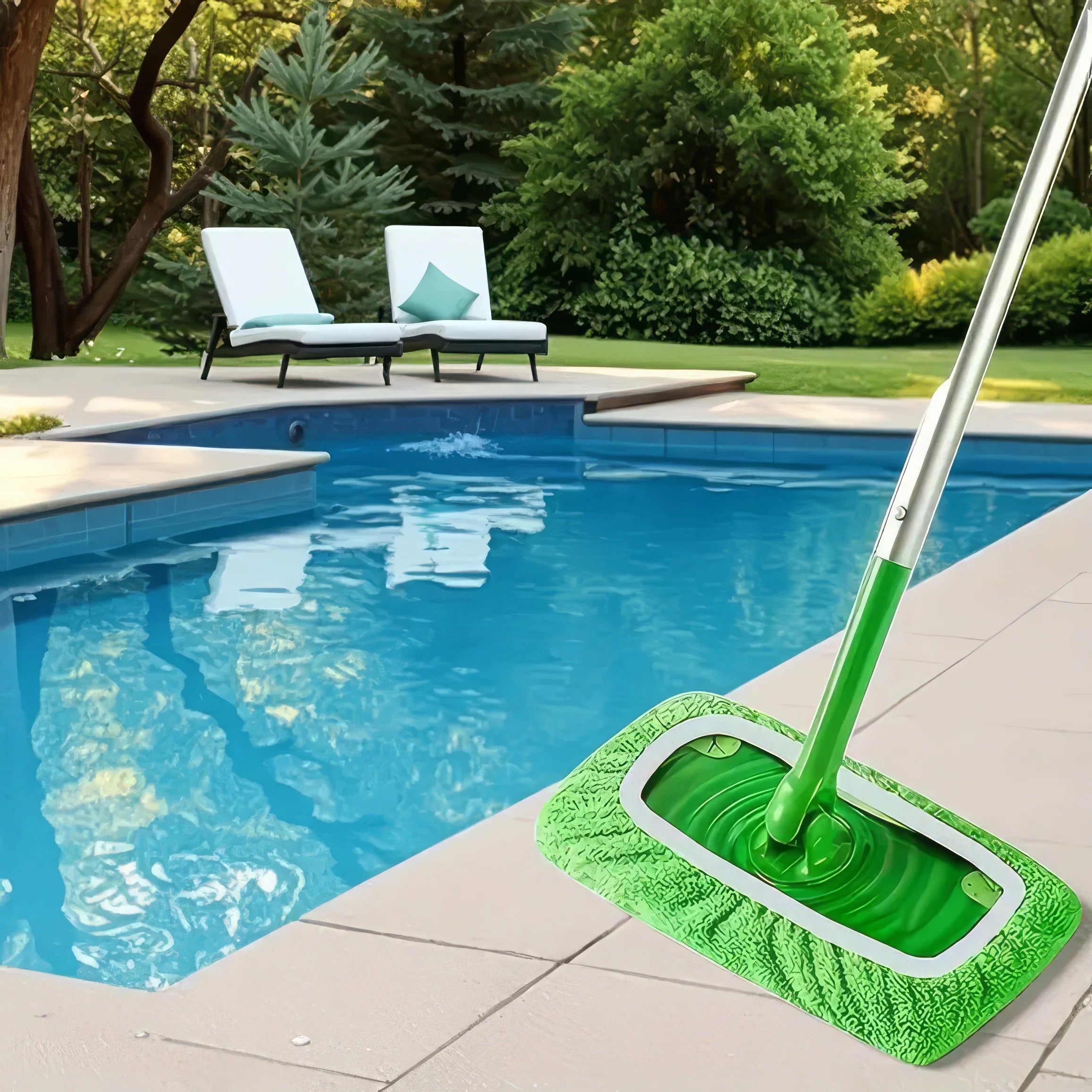 6 Pc Green Microfiber Mop Pads
