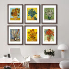 Set of 6 Walnut Photo Frames for 8x10 or 11x14 Pictures, Wall and Tabletop Display