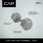 Cast Iron Hex Dumbbell