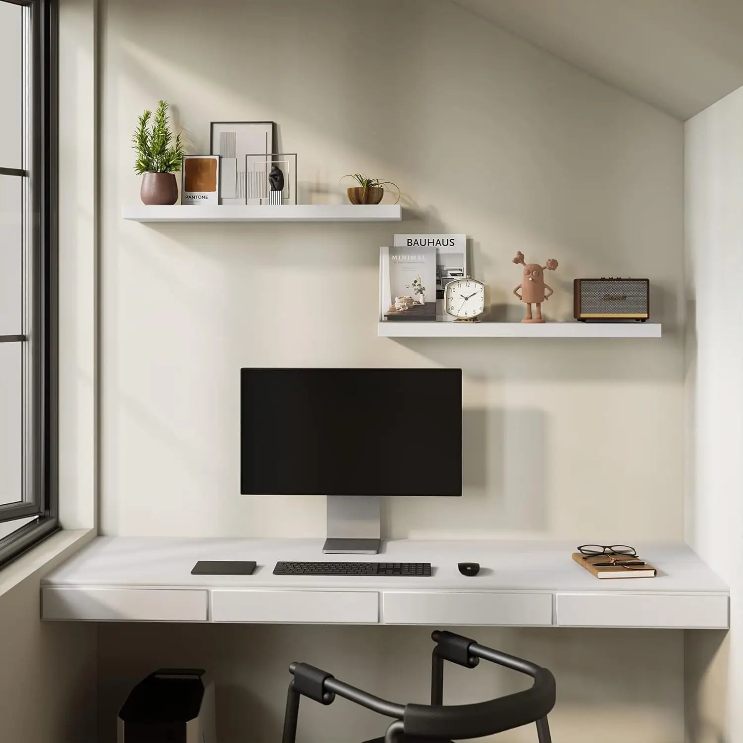 31 Inch White Floating Shelves Set Of 2