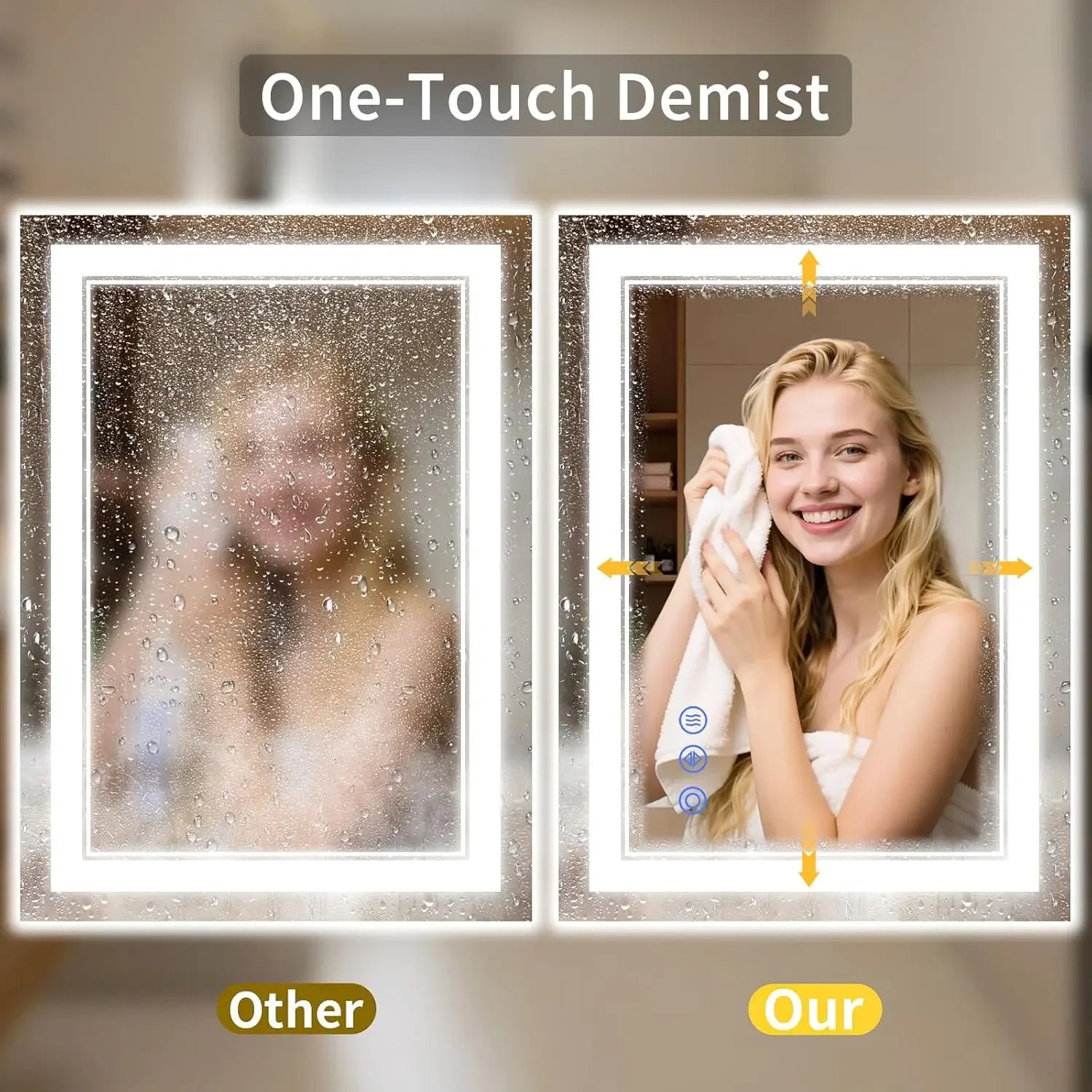 24"x32" LED Bathroom Mirror with Dimmable Lights