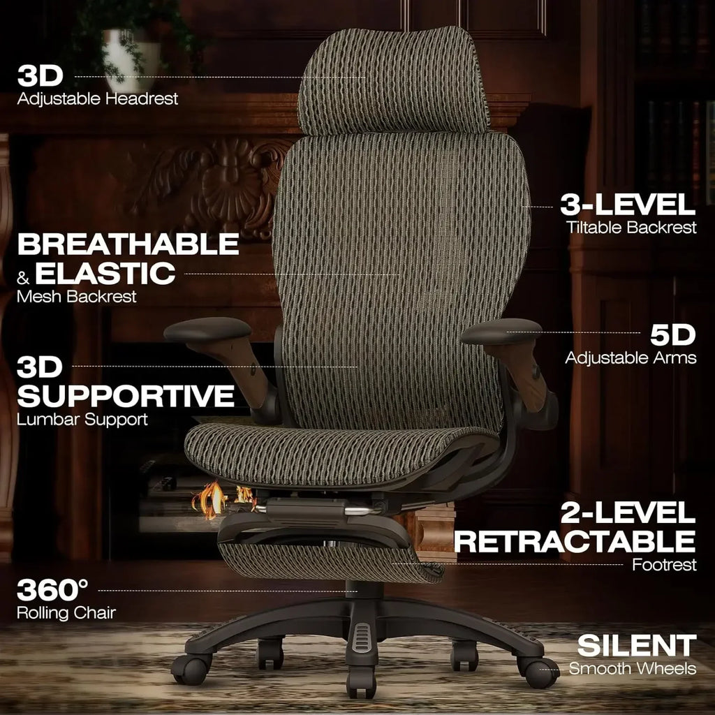 Ergonomic Office Chair with Footrest