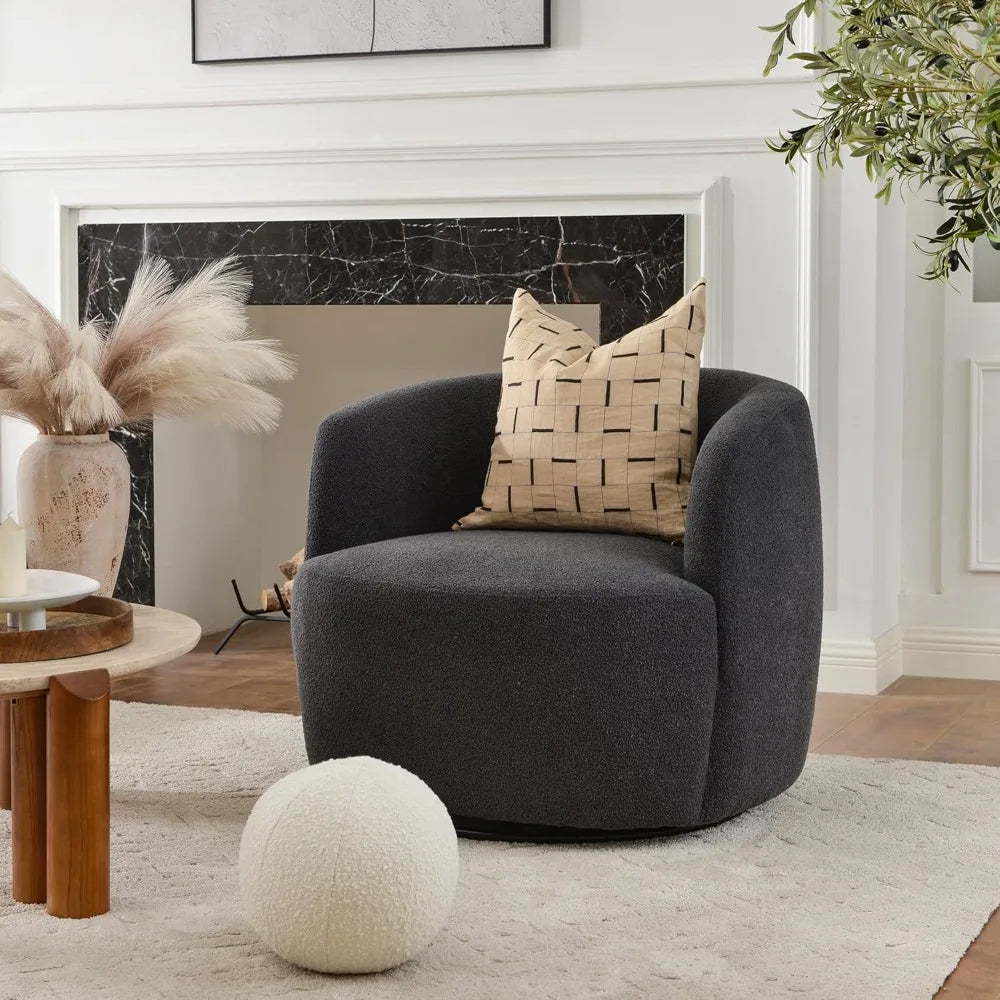 34" Wide Swivel Barrel Chair