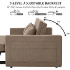 Pull-Out Sleeper Sofa Bed with Side Table