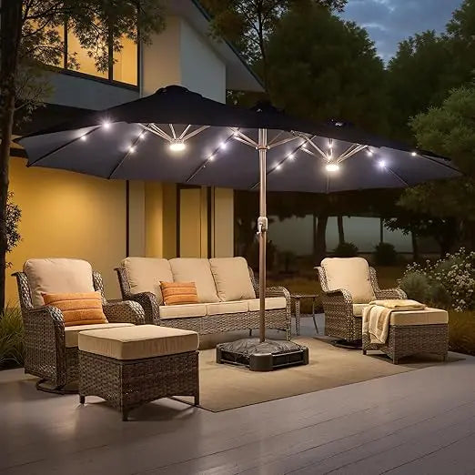 15ft Large Patio Umbrella & Base