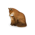 Brown Fox Mother And Baby Statue