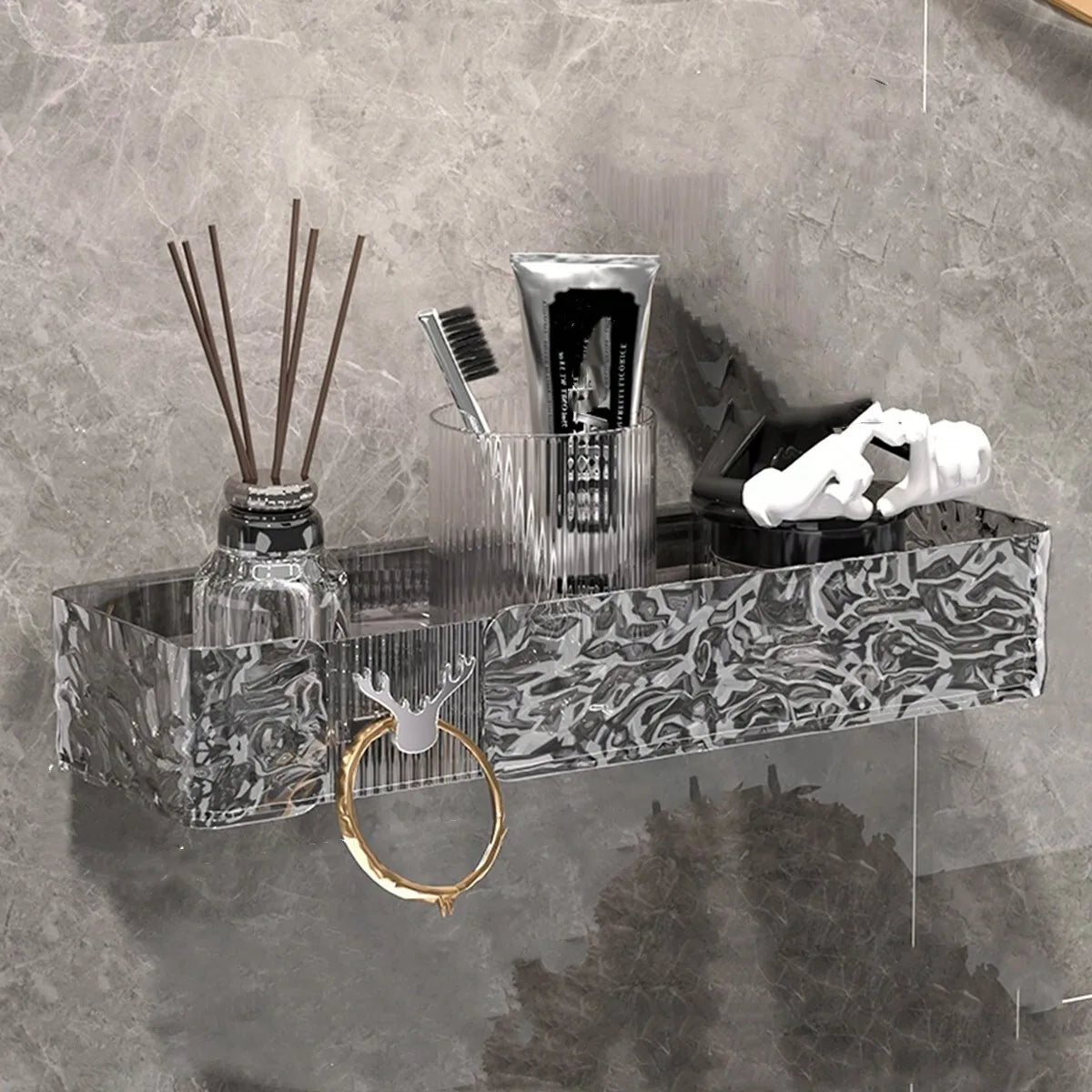 Bathroom Wall-Mounted Storage Shelf, No Drilling