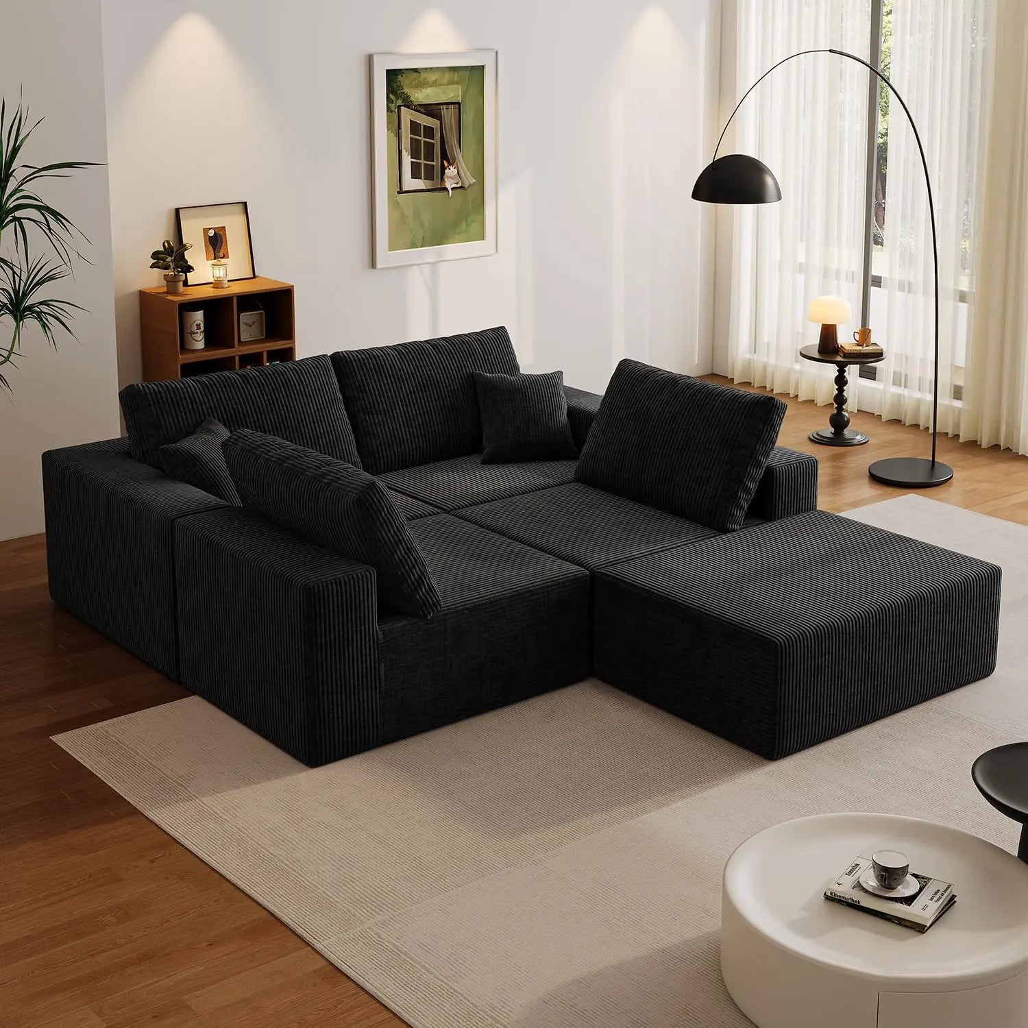 139" Sectional L-Shape Sofa With Chaise