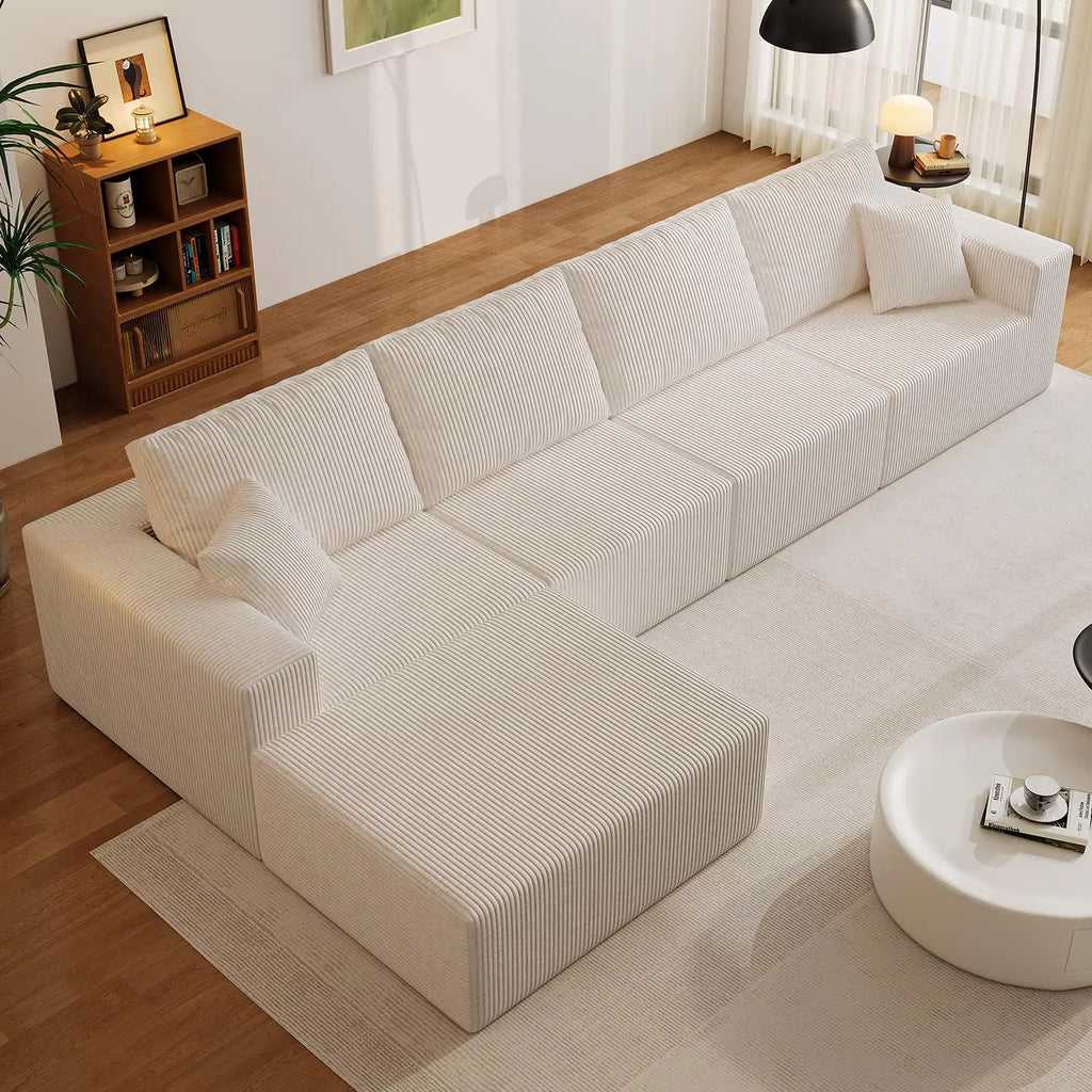 139" Sectional L-Shape Sofa With Chaise