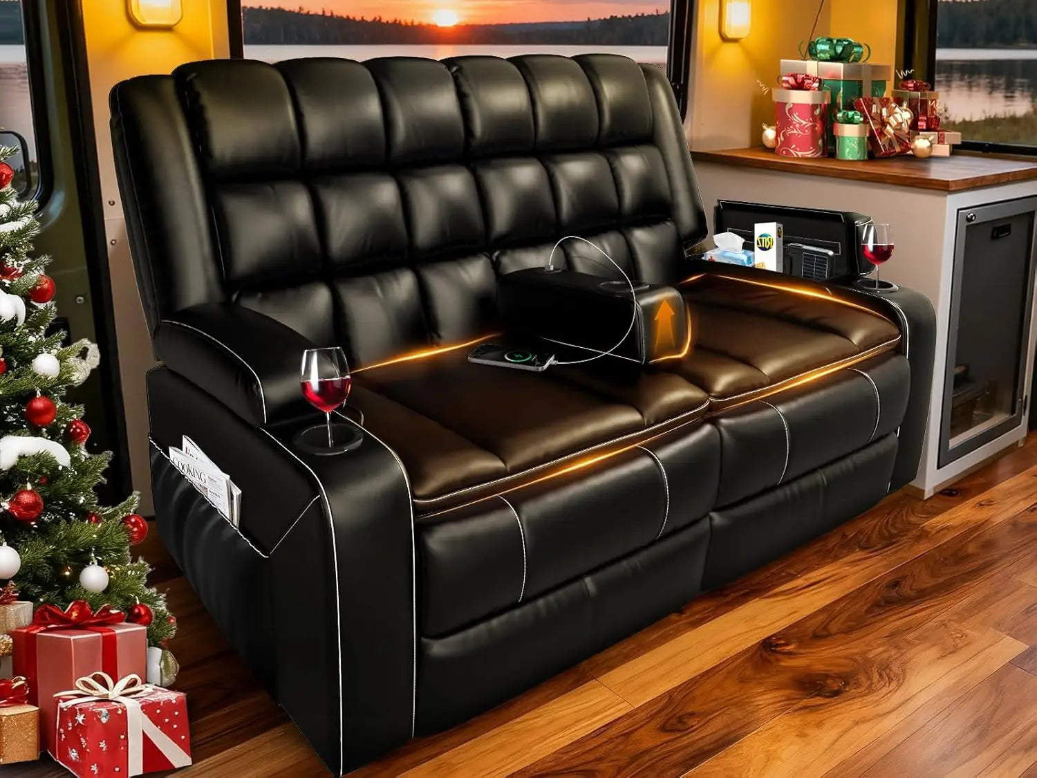 "Double Reclining Loveseat With Removable Console