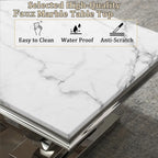 47" Rectangular  White Faux Marble Coffee Table