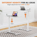 Adjustable Overbed Bedside Table with Wheels
