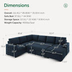 Sectional Sleeper Sofa with Storage Chaise Lounge