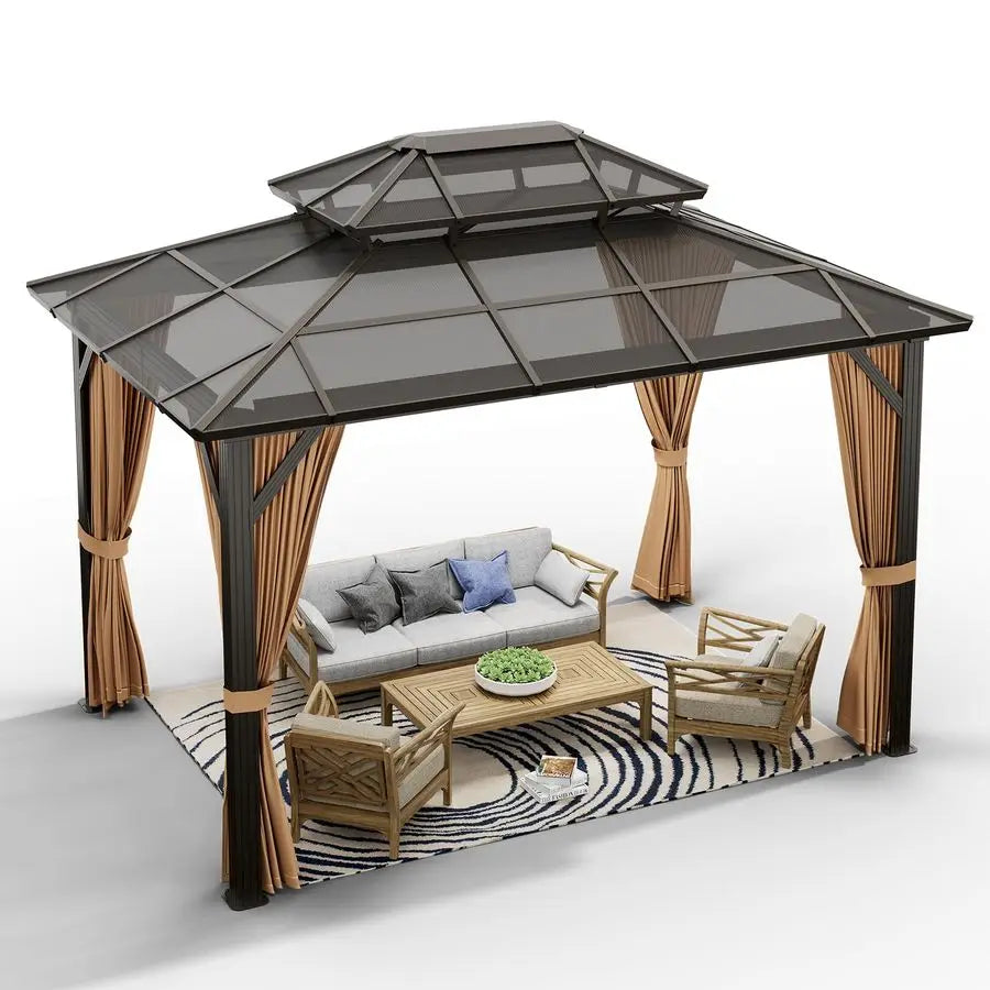 10X12 ft Hardtop Polycarbonate Gazebo