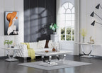 47" Rectangular  White Faux Marble Coffee Table