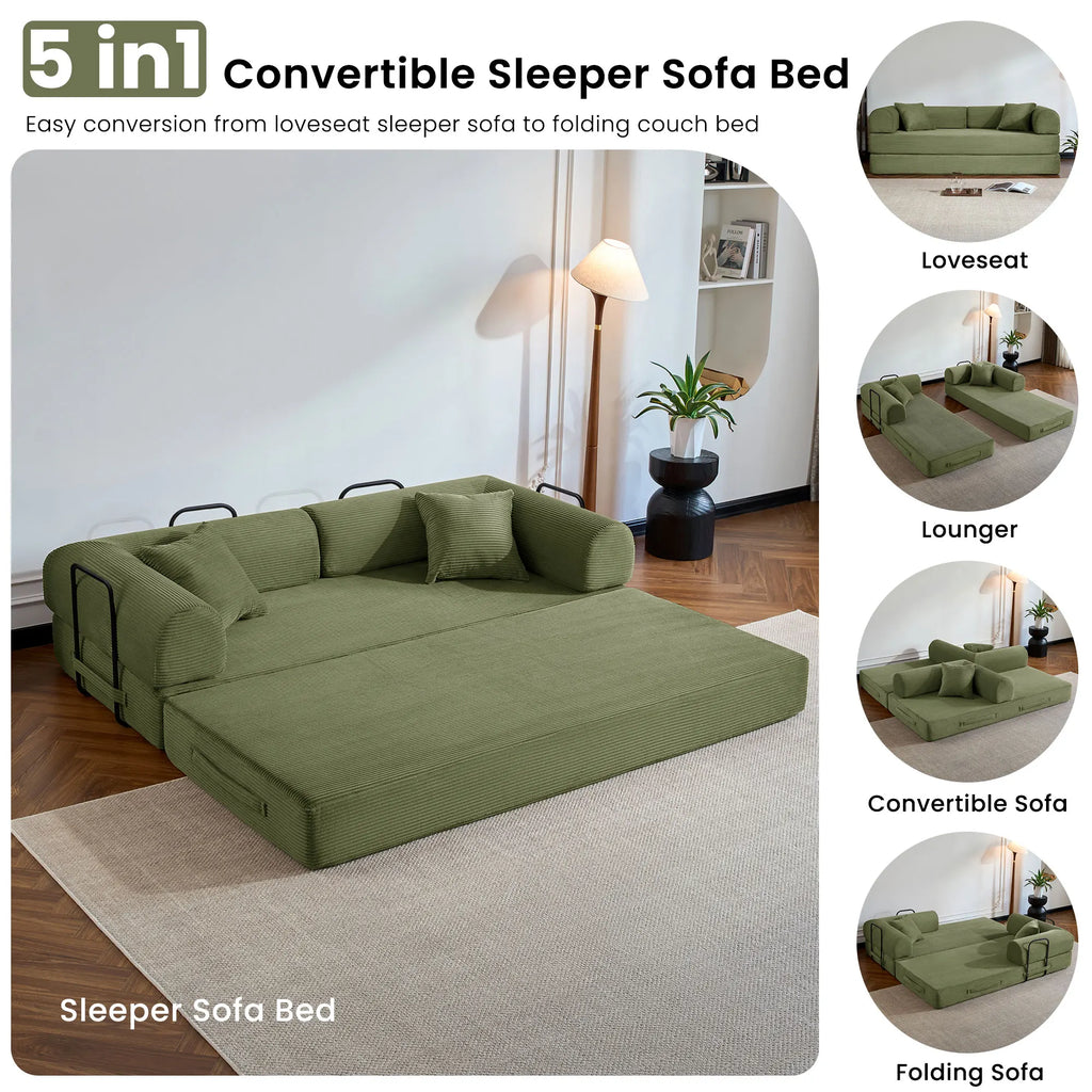 79’’ Folding Convertible Sofa Bed ,Corduroy