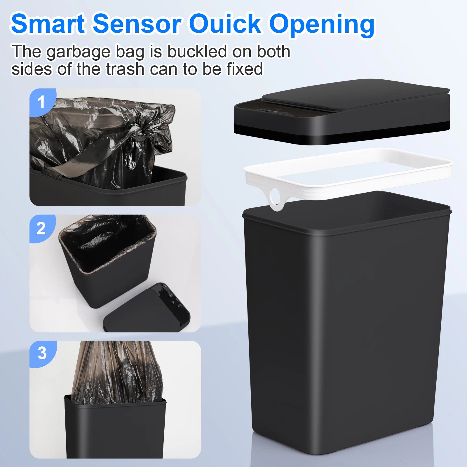 2 Pack Bathroom Automatic Trash Can