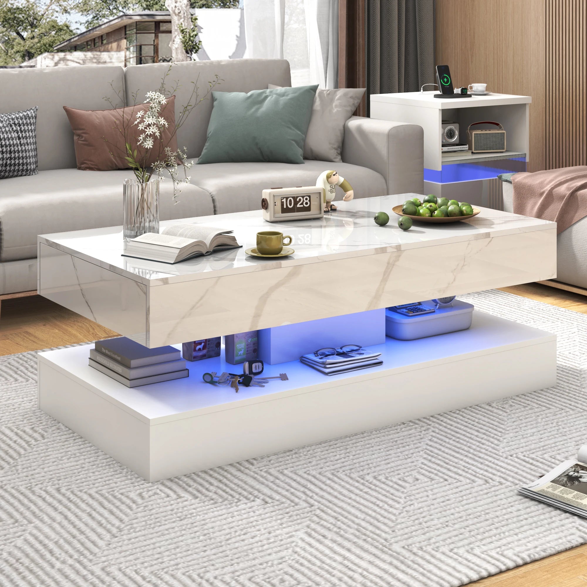 Modern Stylish Coffee Table With LED lights