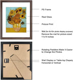 Set of 6 Walnut Photo Frames for 8x10 or 11x14 Pictures, Wall and Tabletop Display