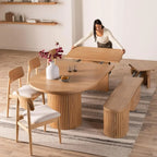 Expandable Round Dining Table Set
