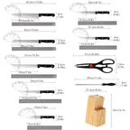 15-piece Stainless Steel Kitchen Knife Set with Holder