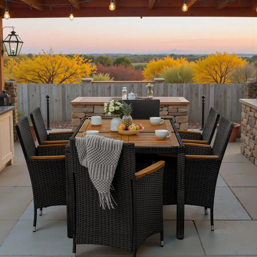 7 Pieces Outdoor Patio Dining Set