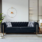 84-Inch High-Arm Upholstered Sofa, Black