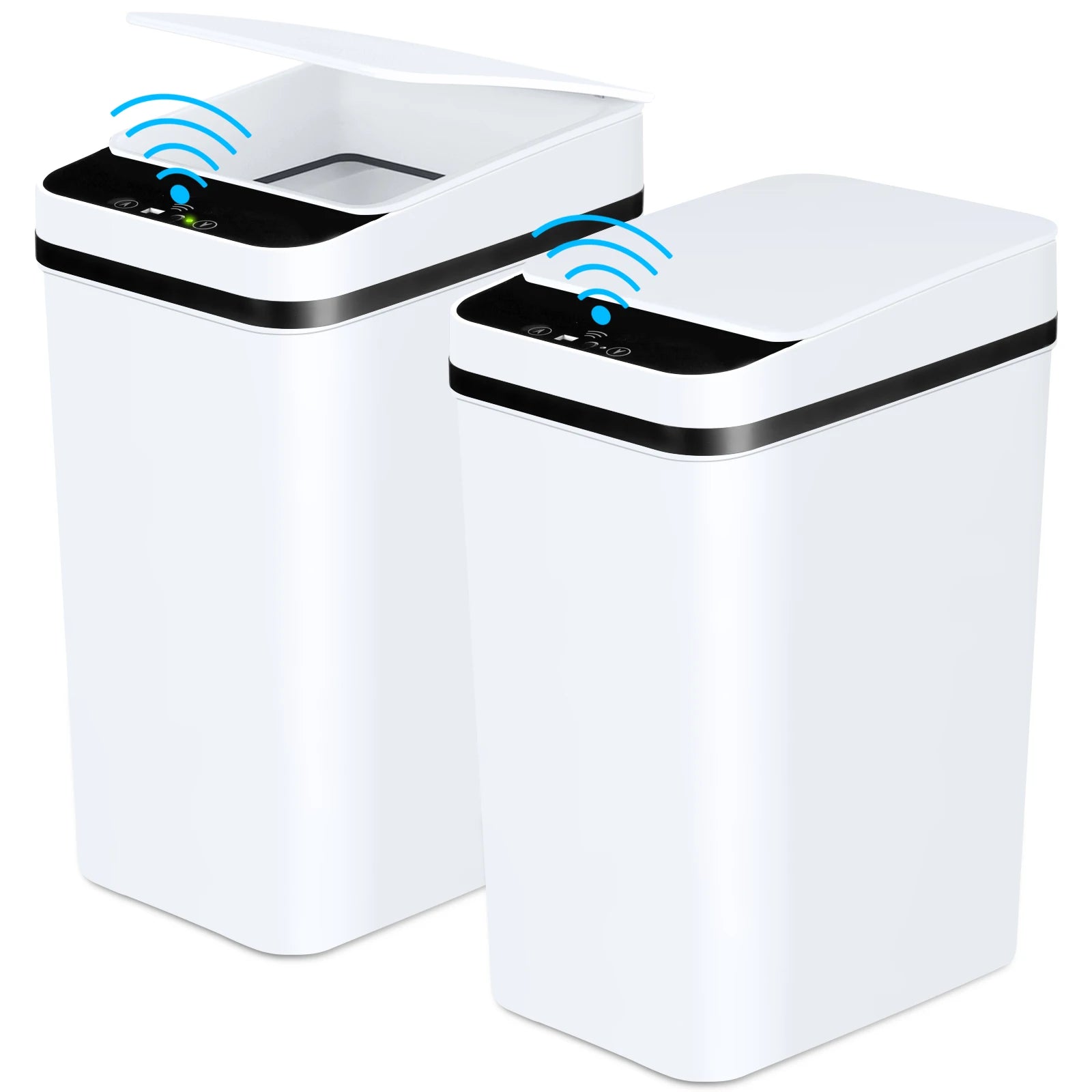 2 Pack  Bathroom Automatic Trash Cans Touchless