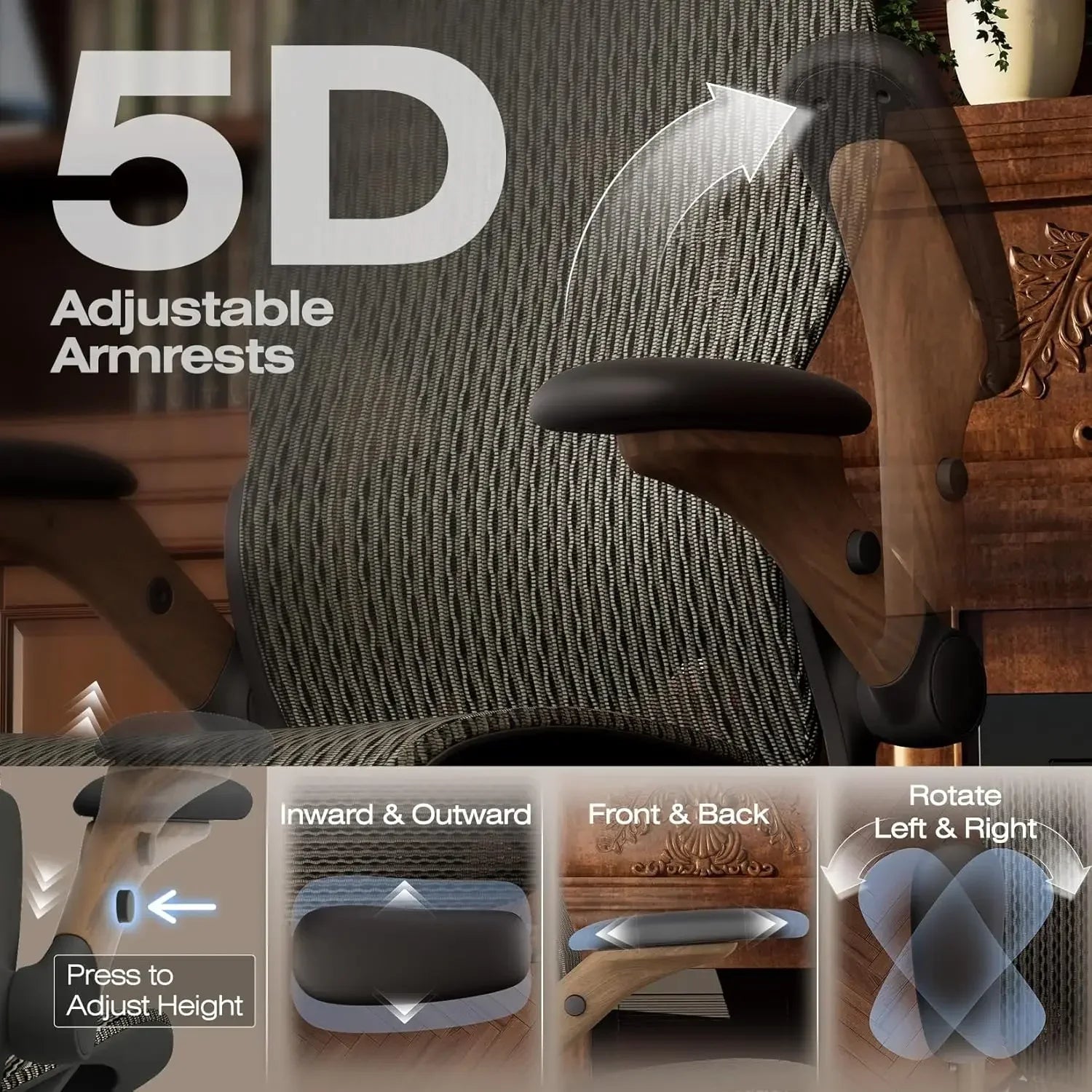 Ergonomic Office Chair with Footrest