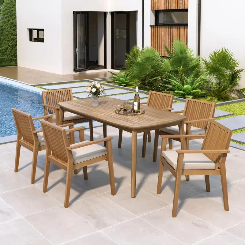 7-Piece Acacia Outdoor Dining Set