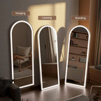 60" LED Floor Mirror with Dimmable Lights