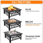 32 Inch Multifunctional Fire Pit Table