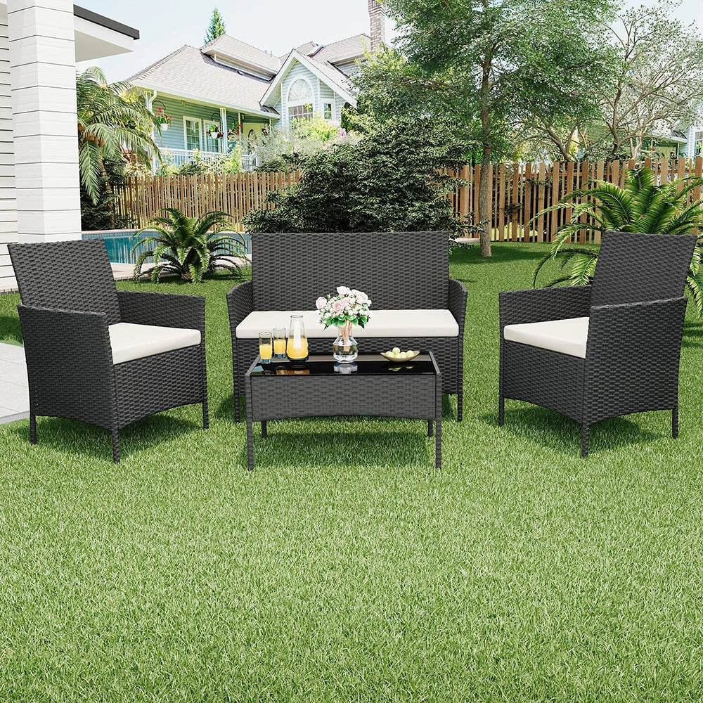4-Piece Rattan Patio Set