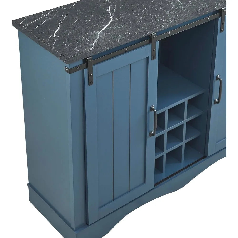 47 Inch Wine Cabinet with Sliding Barn Doors