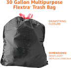 30 Gallon Heavy-Duty Drawstring Trash Bags