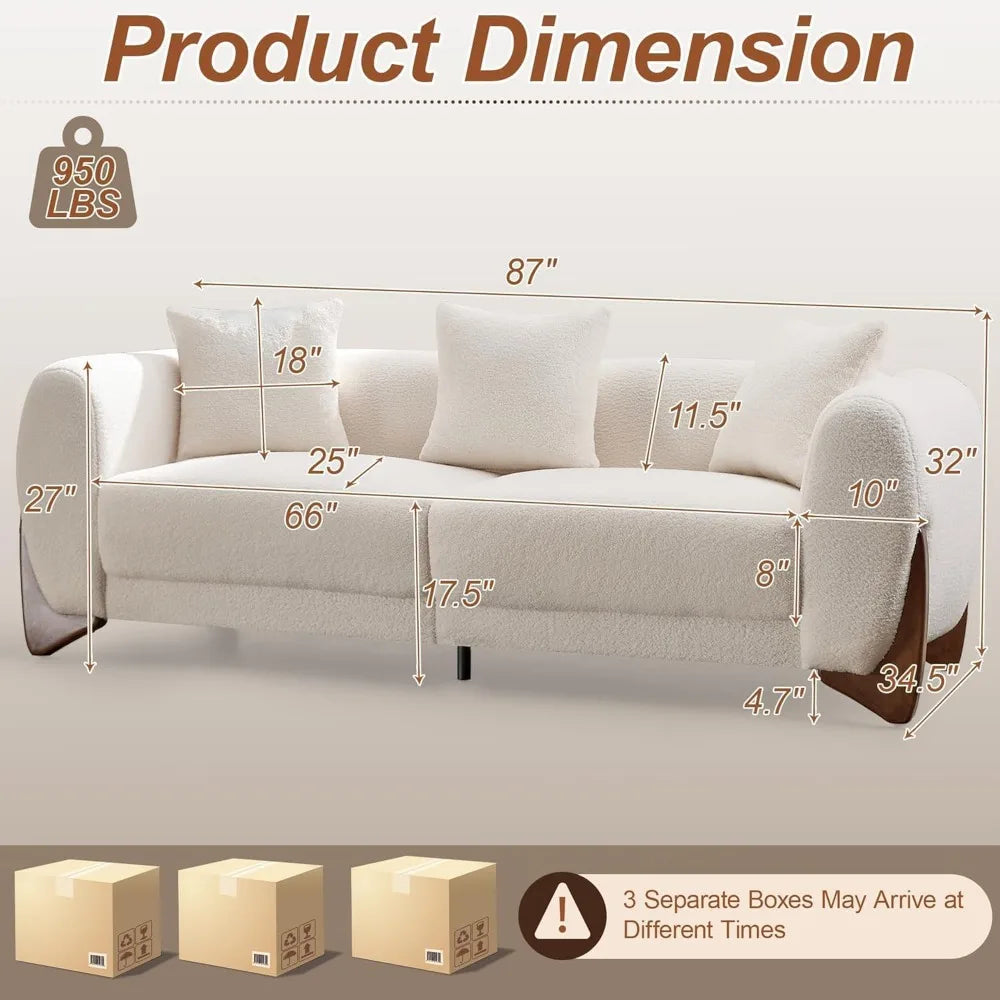 87" Modern Cloud Couch with Deep Seat
