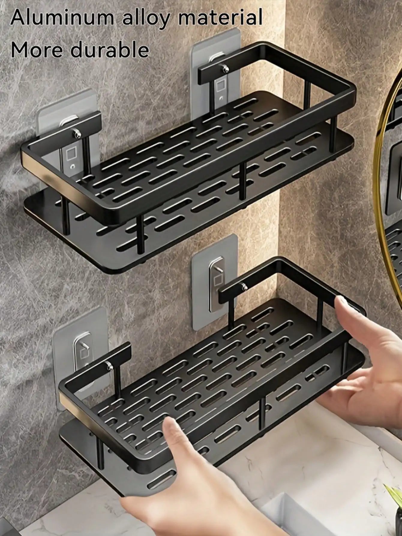 2Pc Wall Mounted Corner Rack: No-Drill
