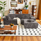 105Inch L-Shaped Sofa  Bed Convertible Corduroy