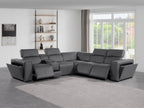 6 Piece Power Reclining Leather Sectional Sofa