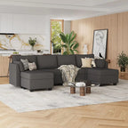 Convertible Sofa With Storage, Dark Grey