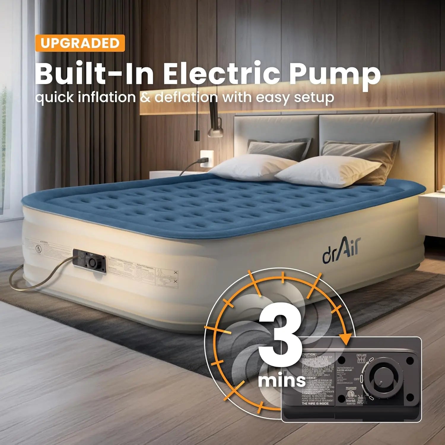 Queen Air Mattress with Built-in Air Pump