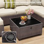 7 Pc Rattan Sectional Patio Set