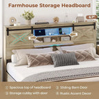 California King Bed Frame with Storage Headboard