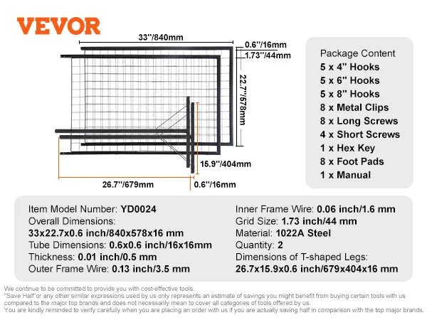 Display Racks Double Side  W/ Hooks